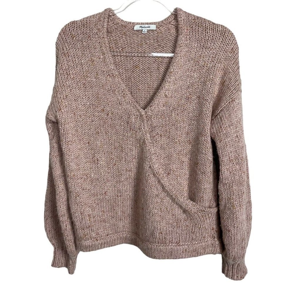 Madewell AD045 Beresford‎ Wrap Sweater Surplice Crossover Pink Size S